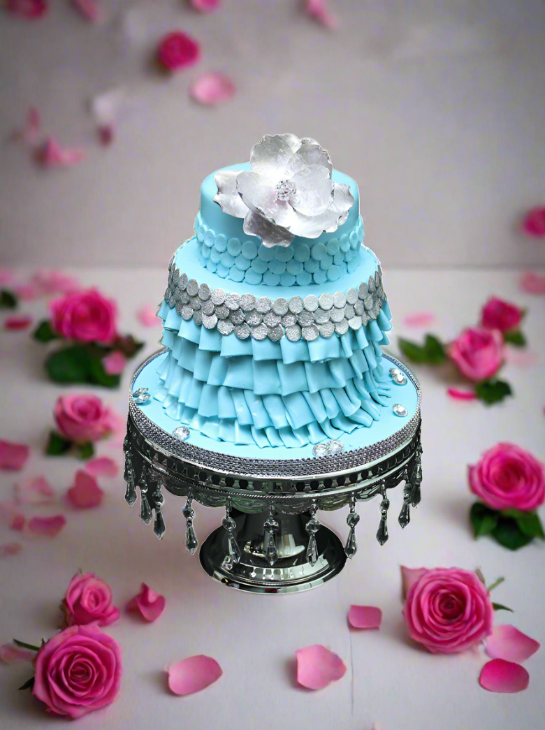 Ebony Fondant Ruffle Cake