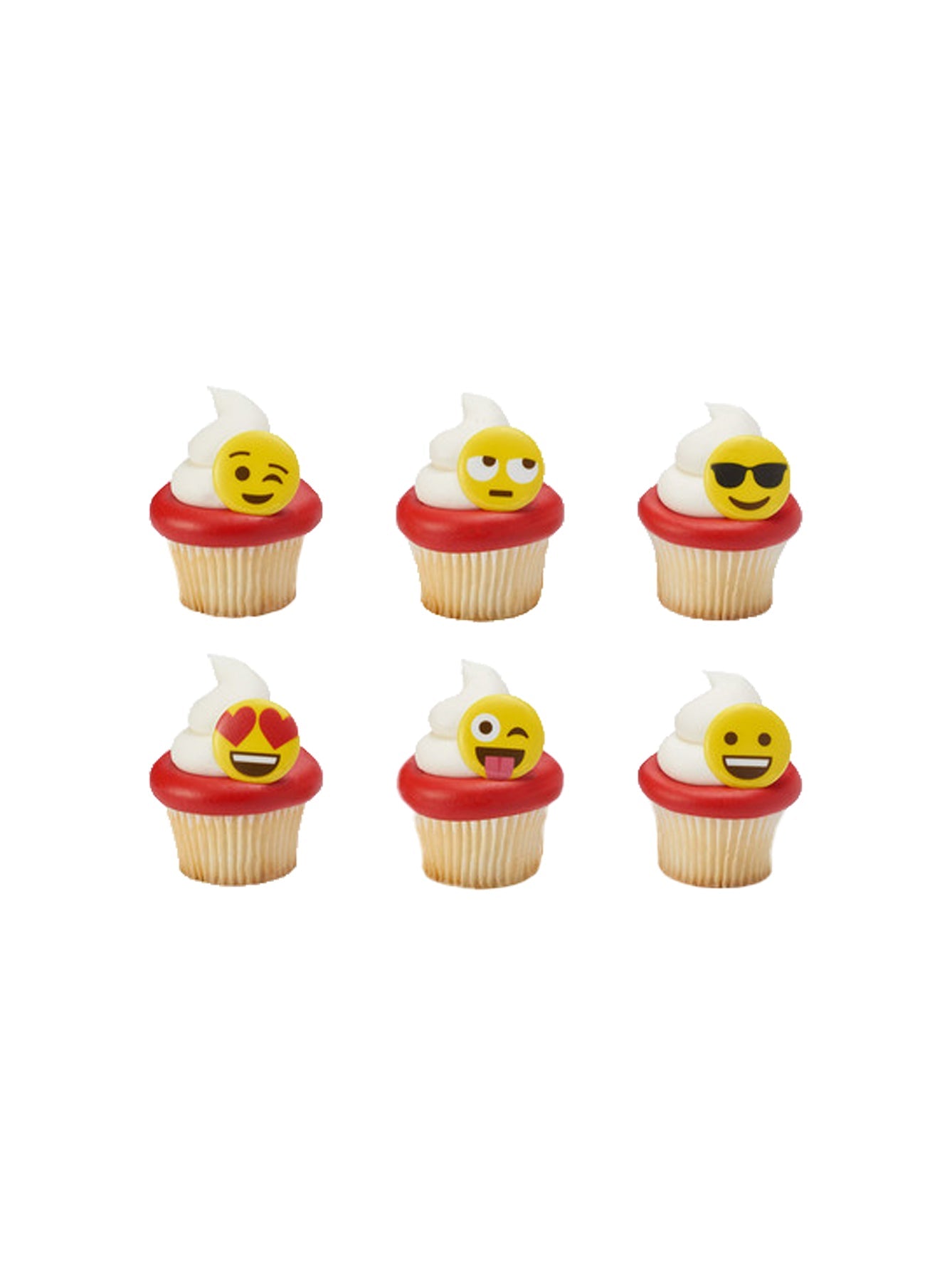 Emoticons Cupcakes - (Pack of 6)