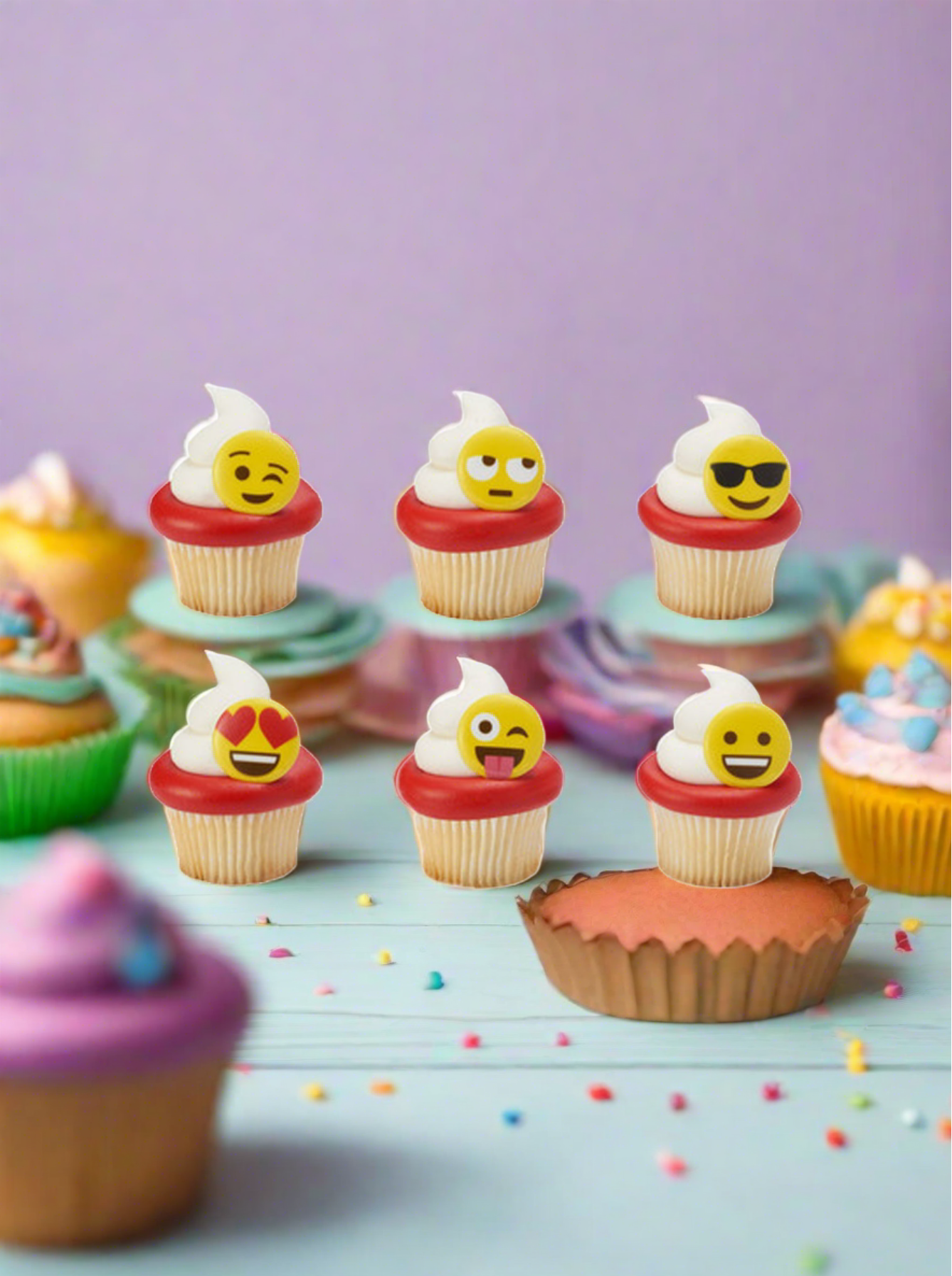 Emoticons Cupcakes - (Pack of 6)
