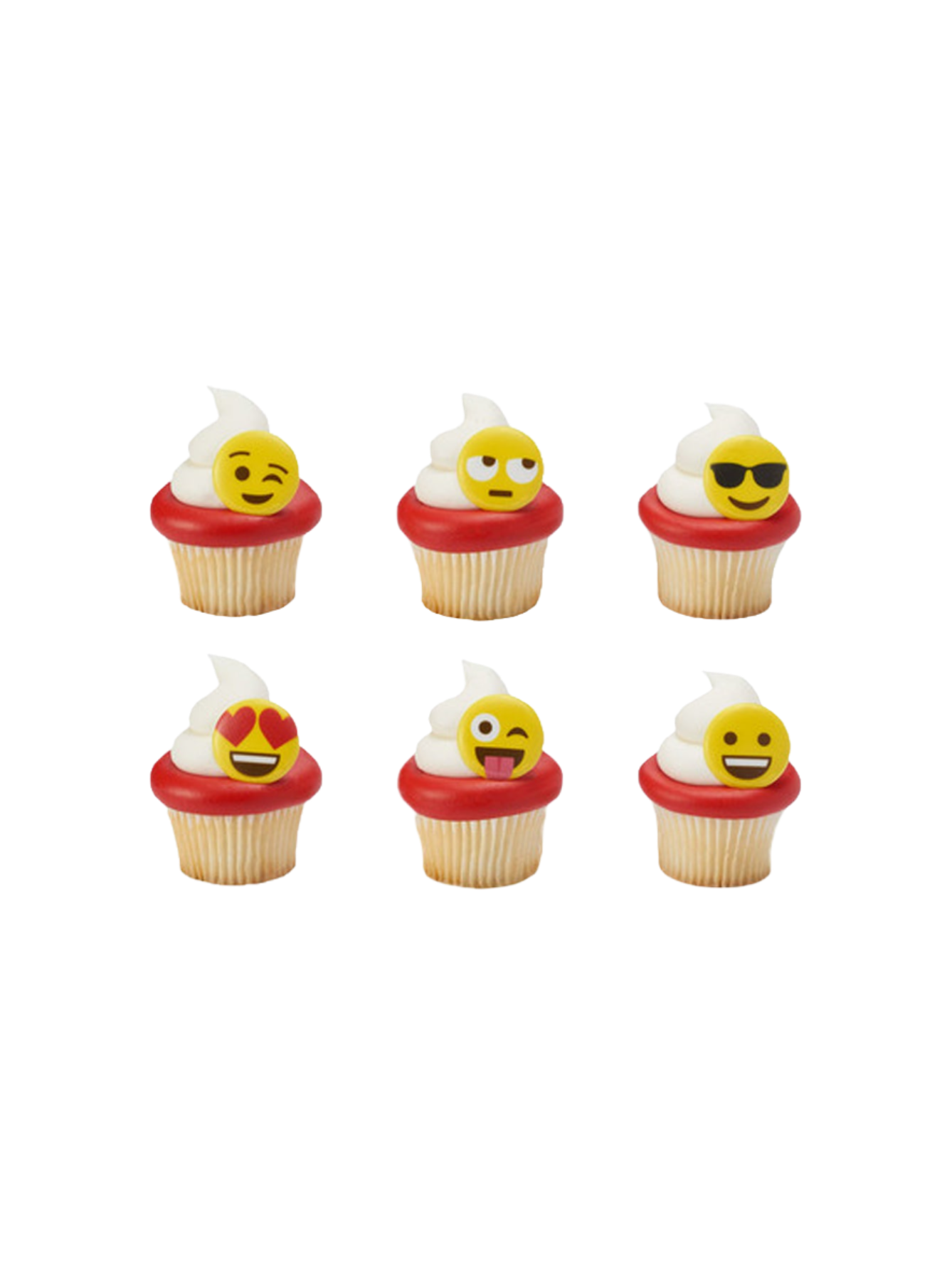 Emoticons Cupcakes - (Pack of 6)