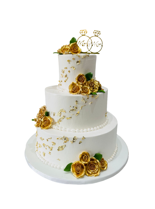 Esvet Golden Wedding Cake