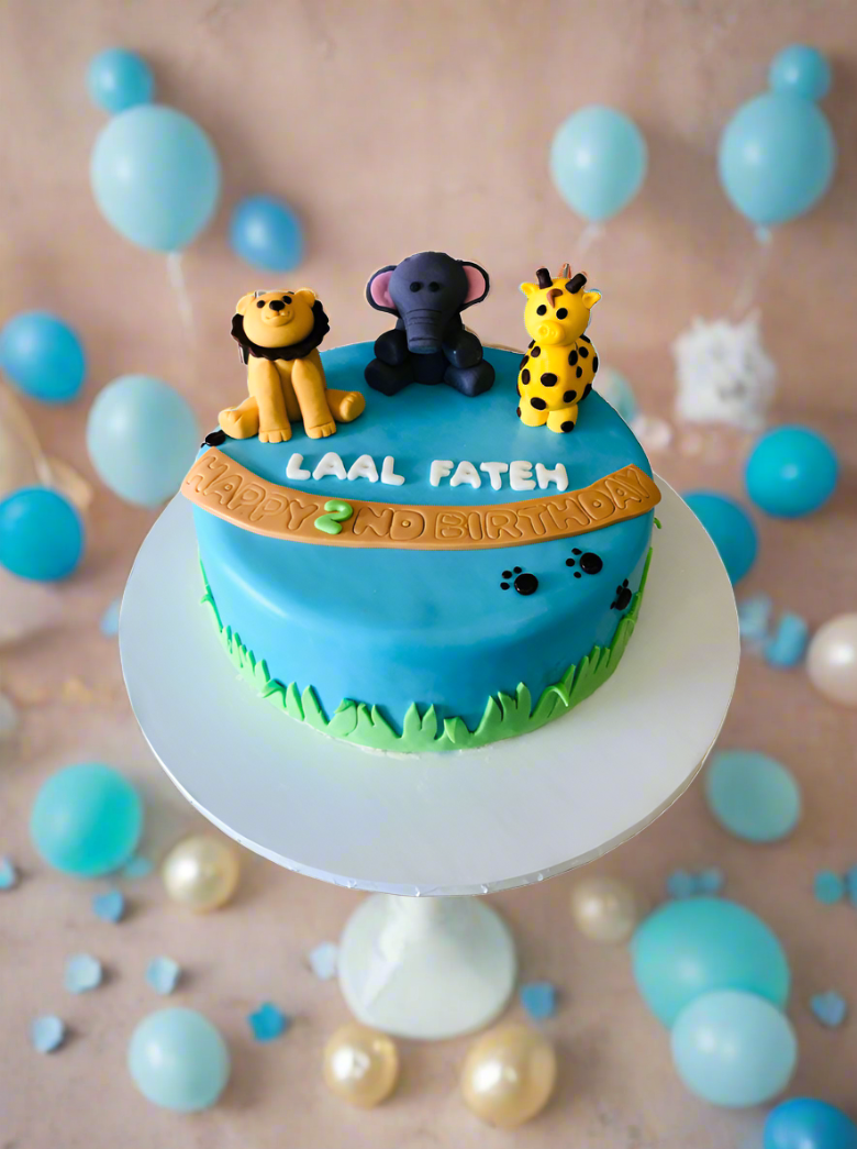 Fateh Animal Fondant Birthday Cake