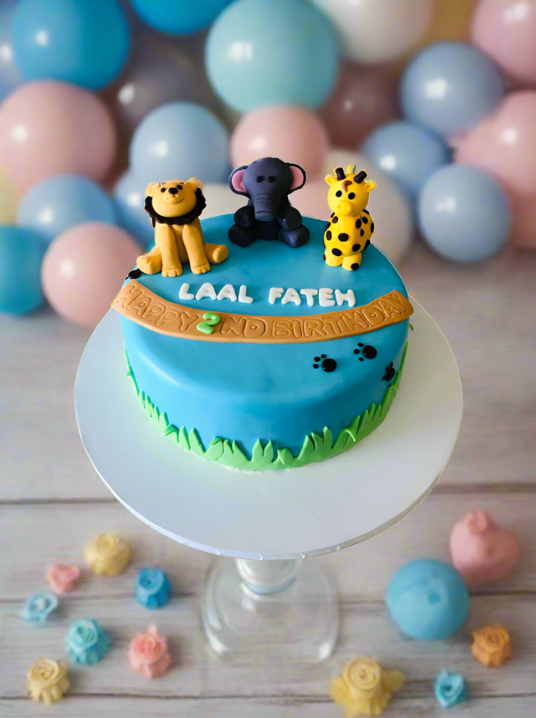 Fateh Animal Fondant Birthday Cake