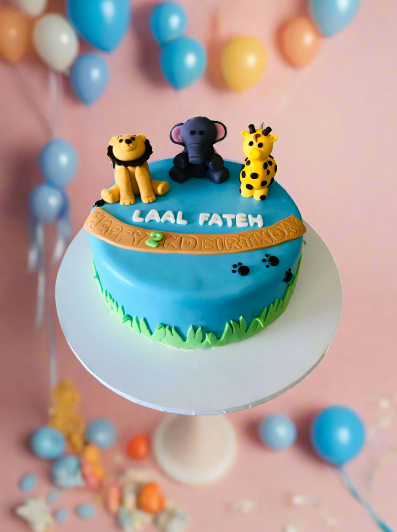 Fateh Animal Fondant Birthday Cake