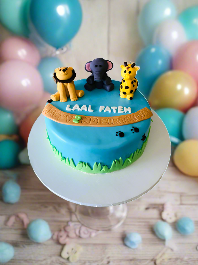 Fateh Animal Fondant Birthday Cake