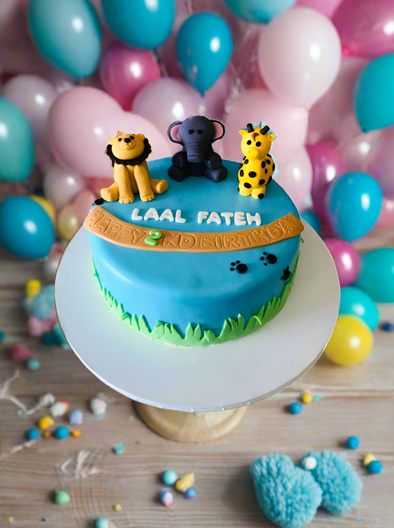Fateh Animal Fondant Birthday Cake