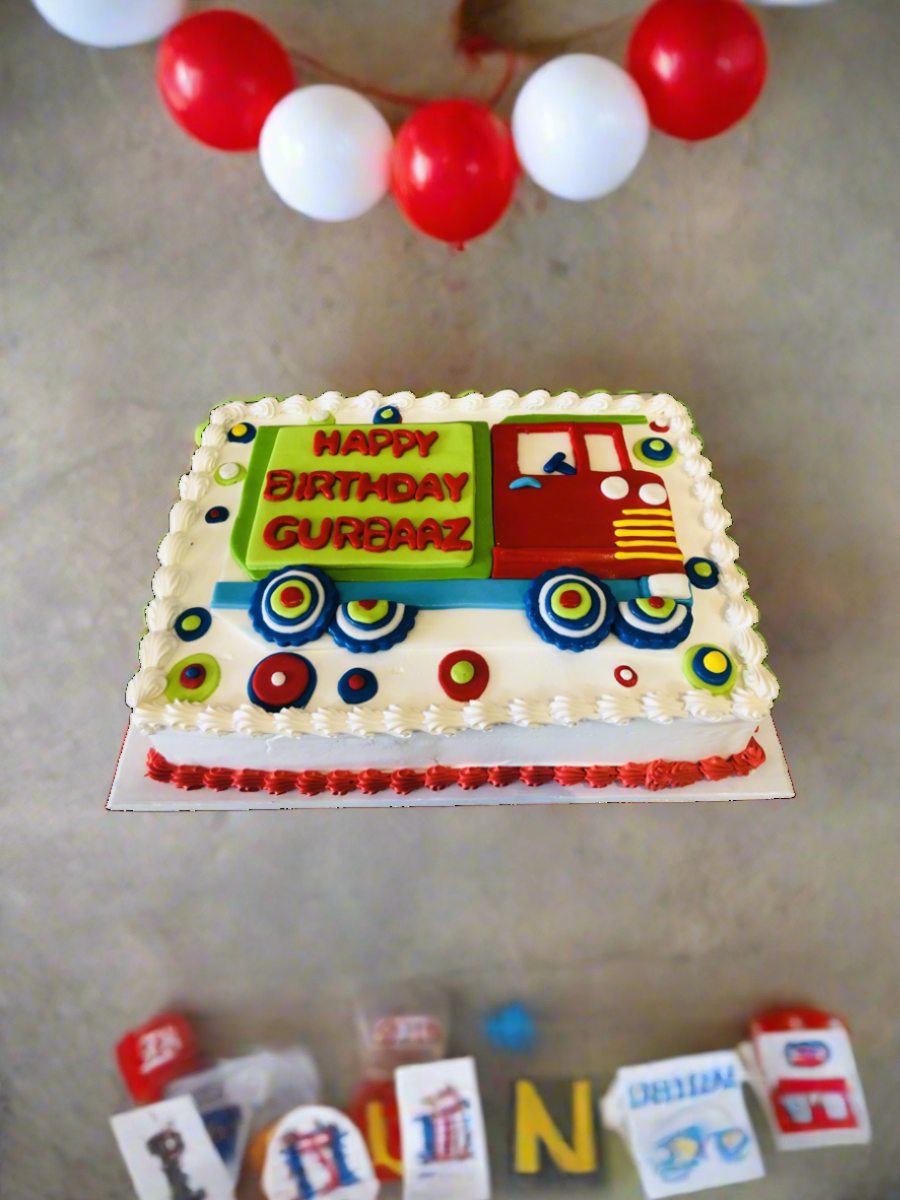 Fire Truck Birthday Cake