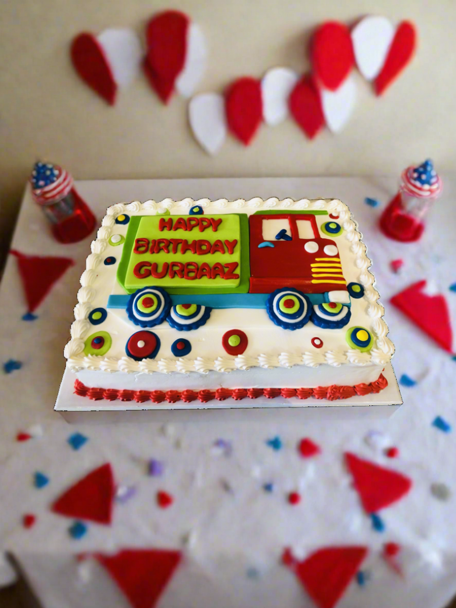 Fire Truck Birthday Cake