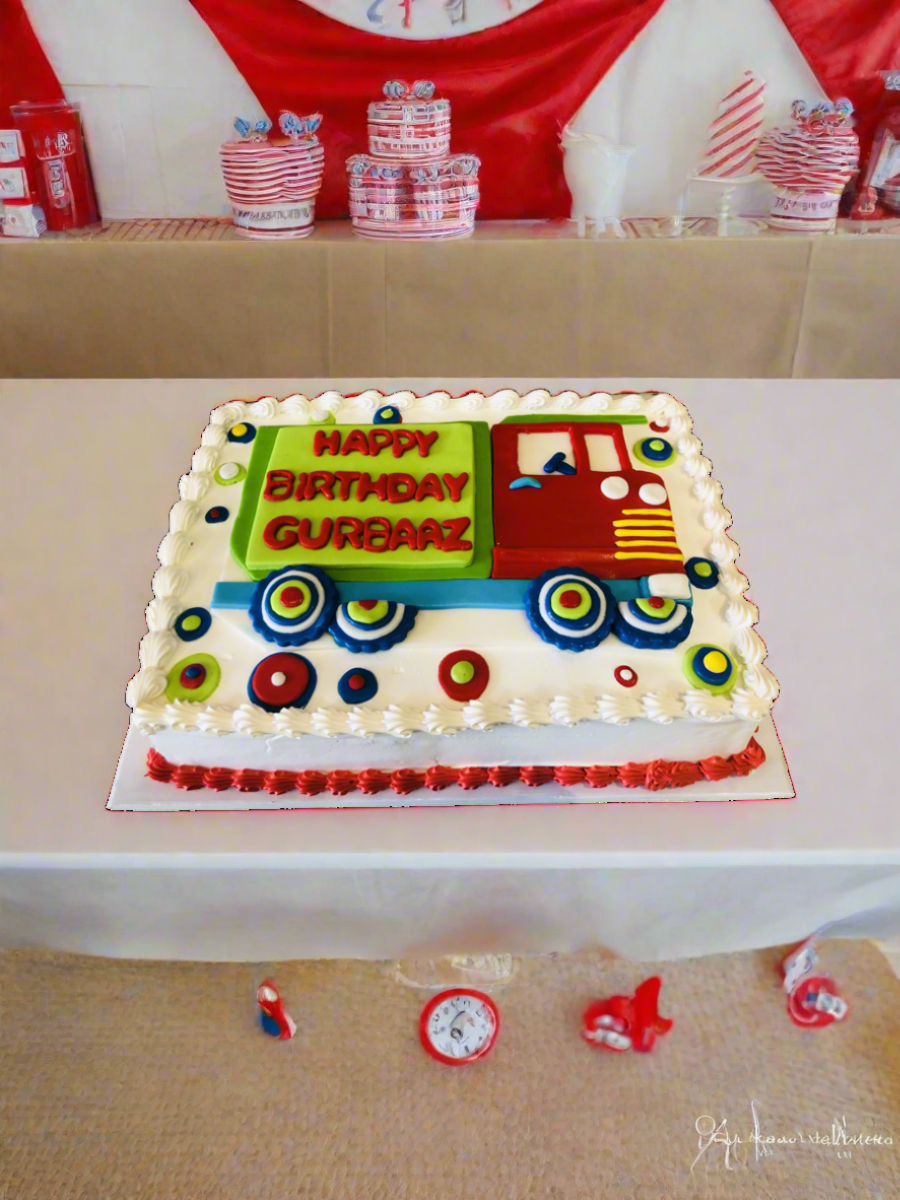 Fire Truck Birthday Cake
