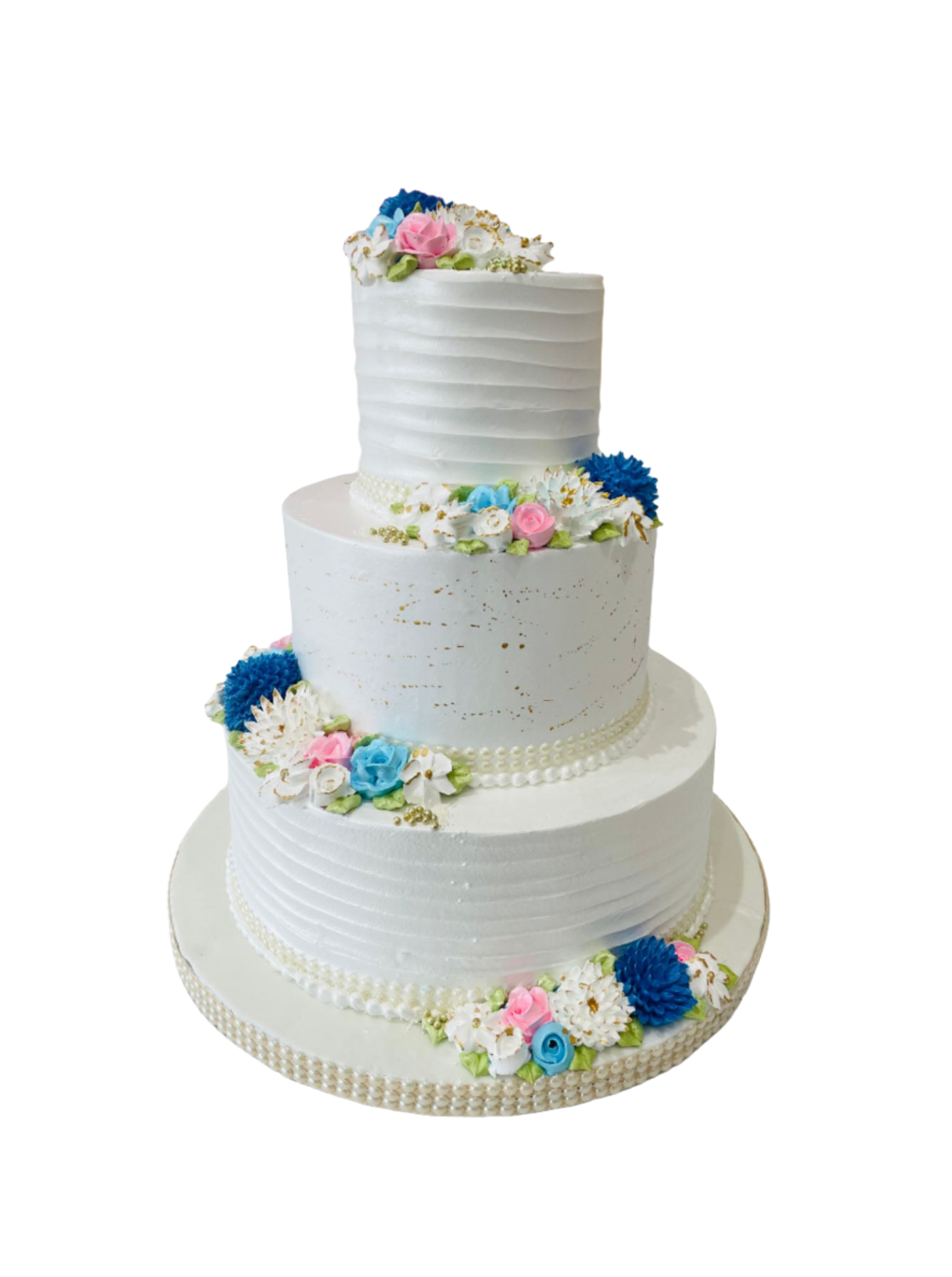 Floral Wedding Cream Cake