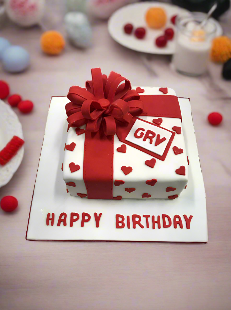 Gift Box Fondant Cake