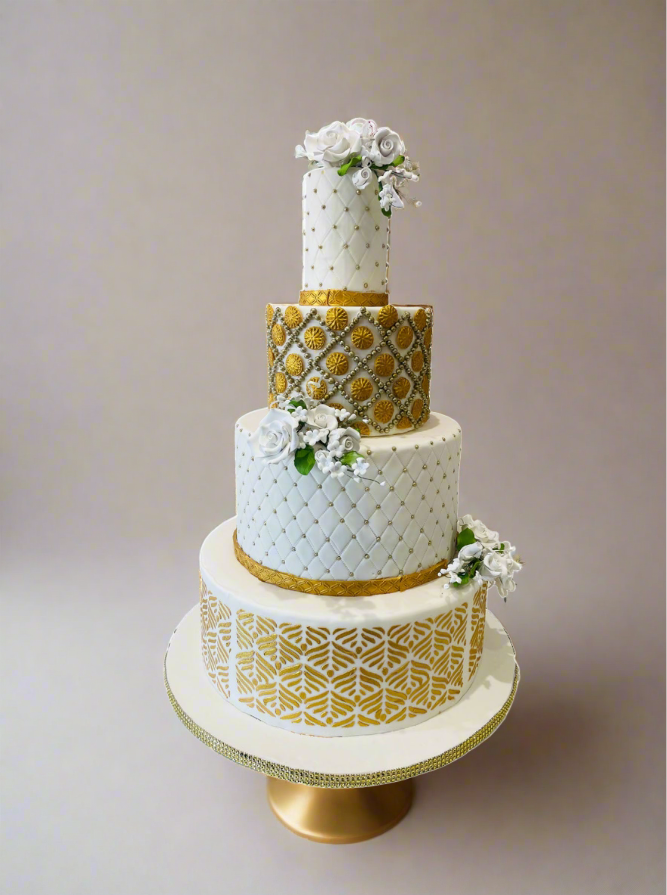 Gold Rush Fondant Wedding Cake