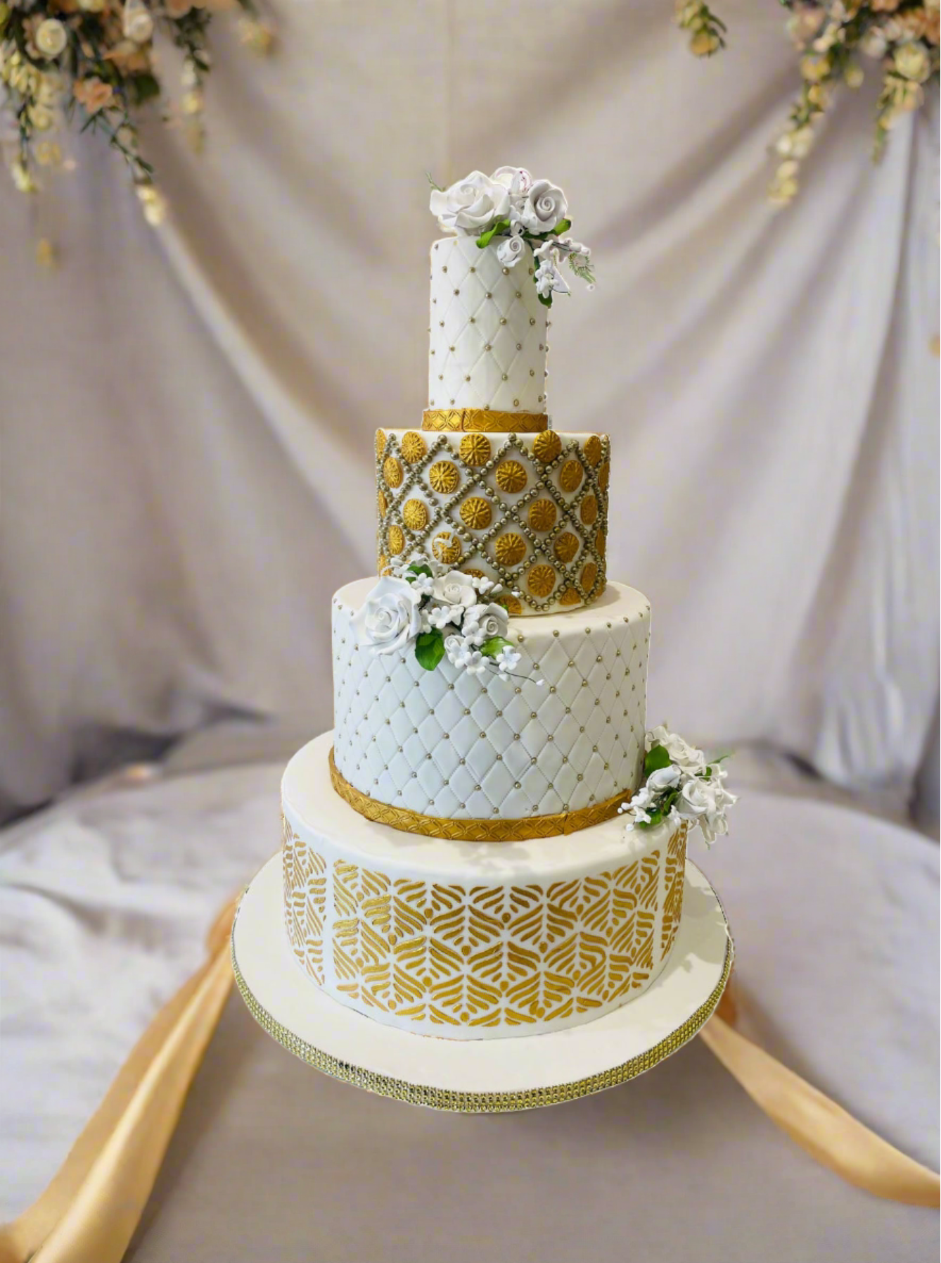 Gold Rush Fondant Wedding Cake