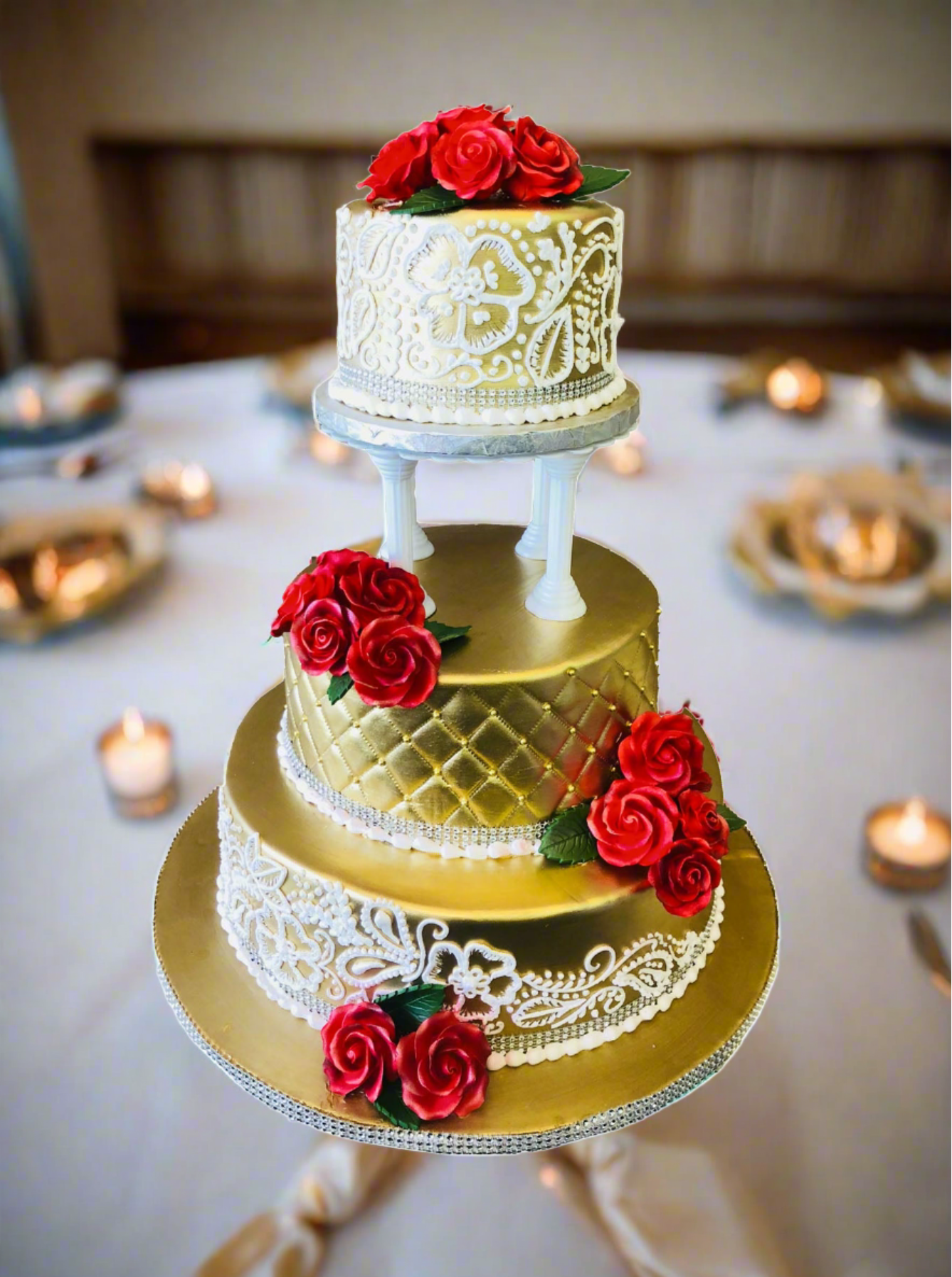 Golden Henna Wedding Cake