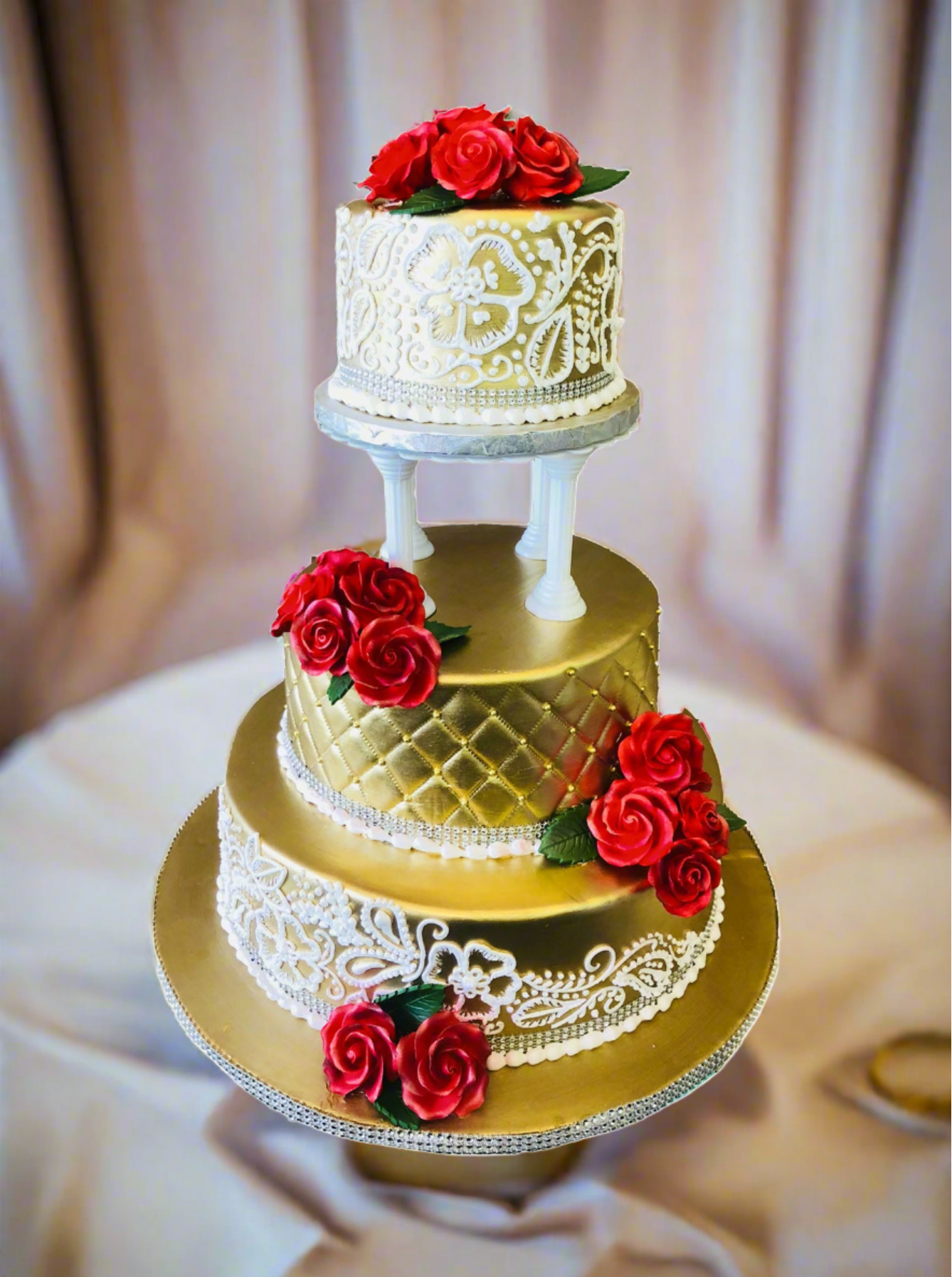 Golden Henna Wedding Cake