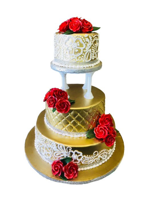 Golden Henna Wedding Cake