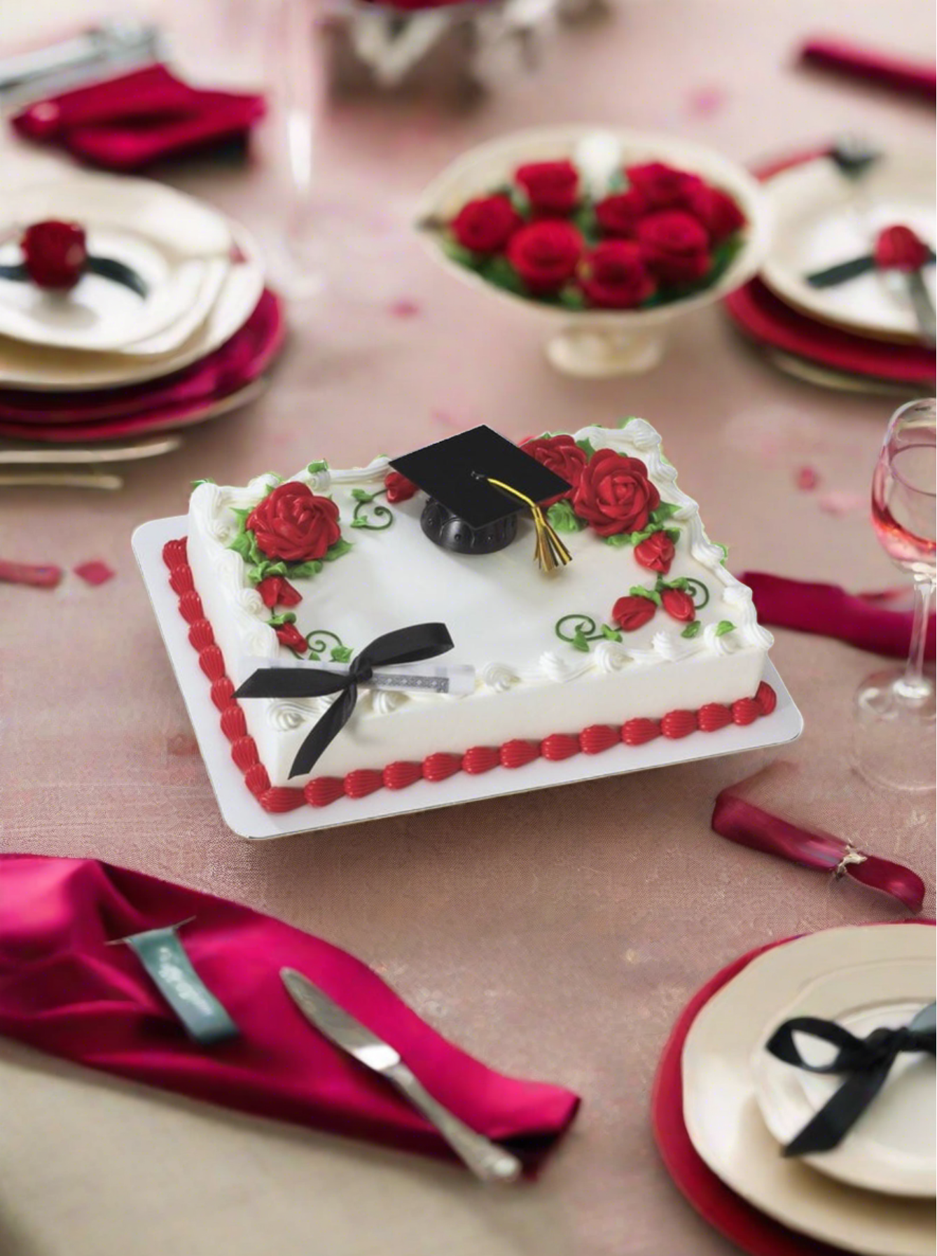 Graduation Cap & Diploma Cake