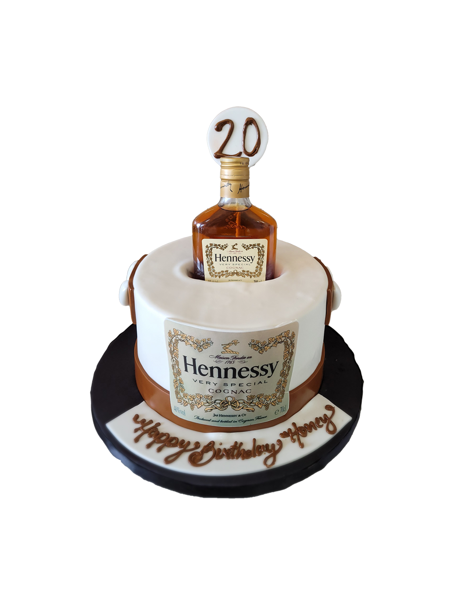 Hennessy Bottle Fondant Cake