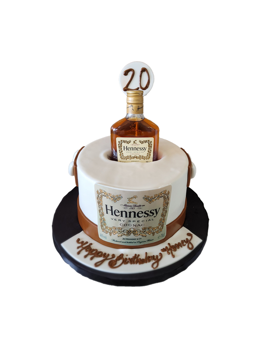 Hennessy Bottle Fondant Cake