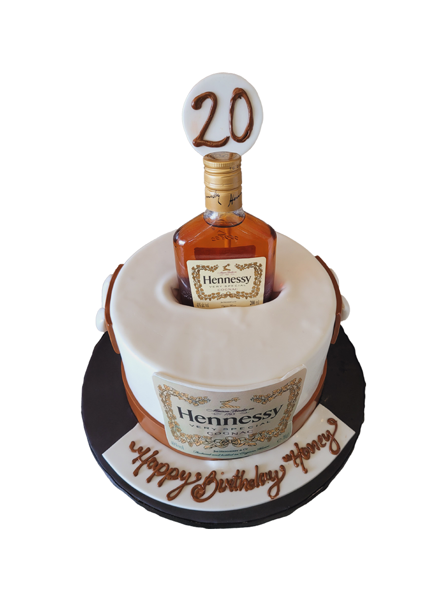 Hennessy Bottle Fondant Cake