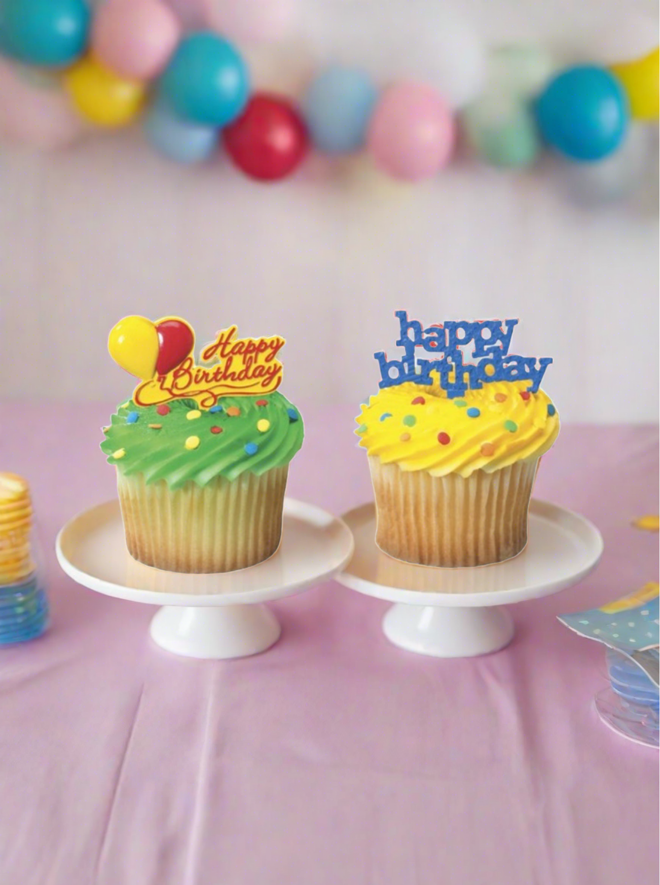 Happy Birthday Assorted Cupcakes - ( Pack of 6 )