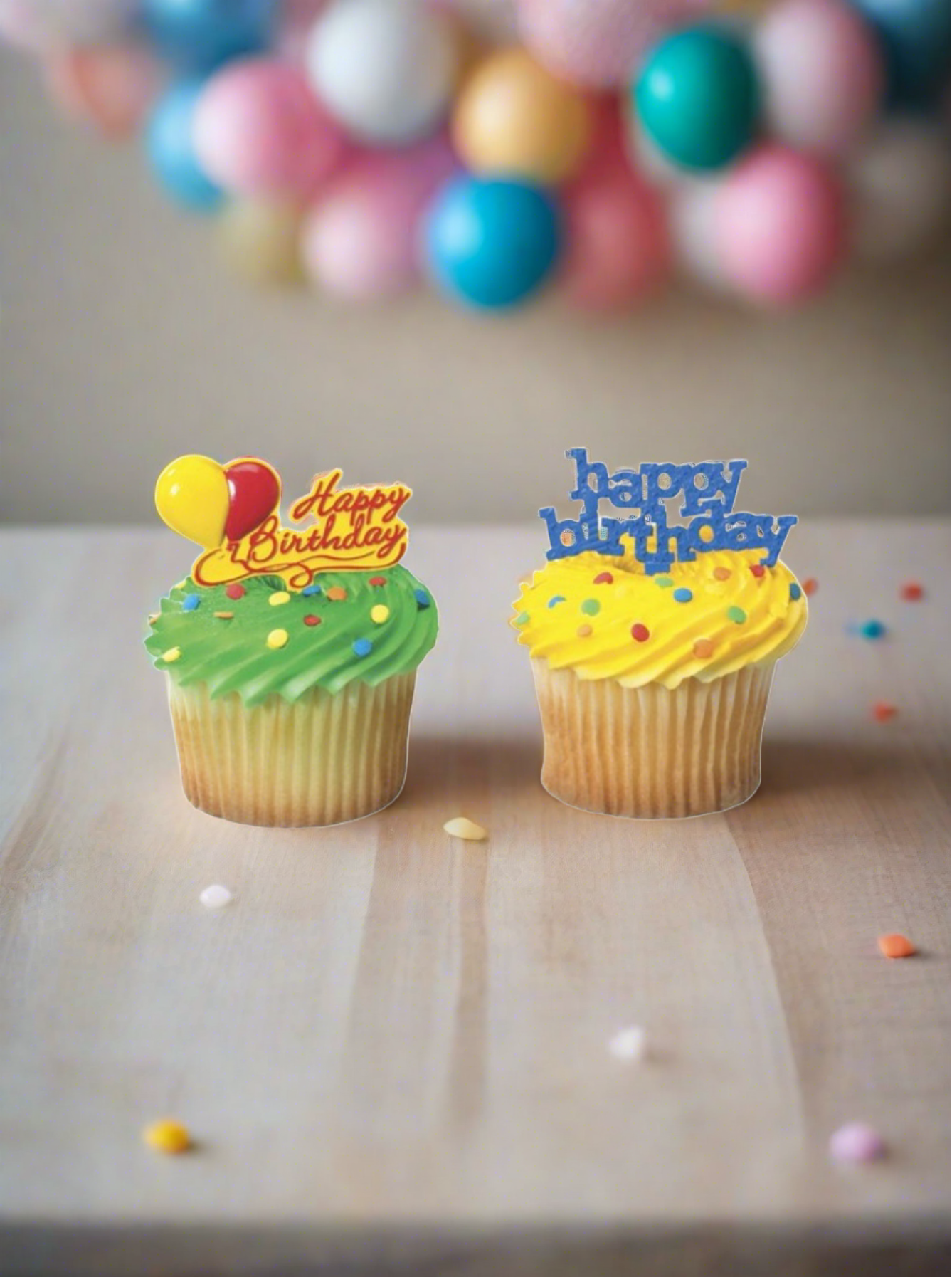 Happy Birthday Assorted Cupcakes - ( Pack of 6 )