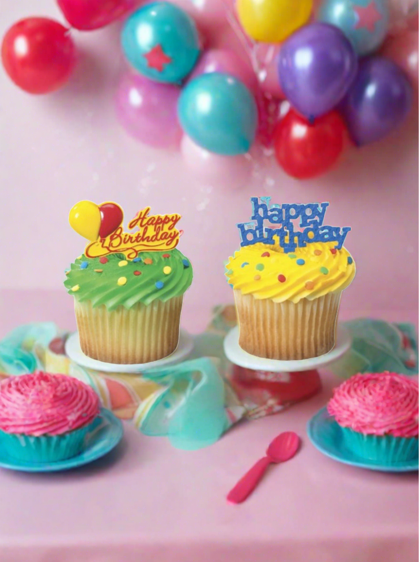 Happy Birthday Assorted Cupcakes - ( Pack of 6 )