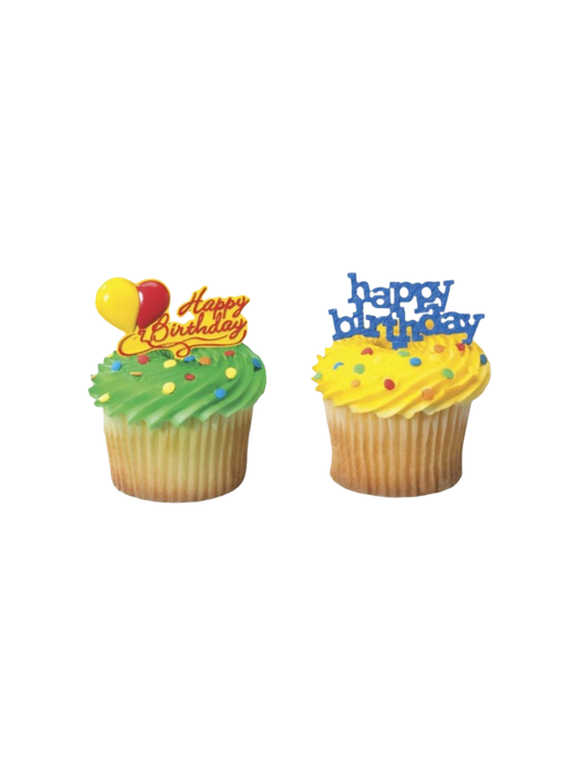 Happy Birthday Assorted Cupcakes - ( Pack of 6 )