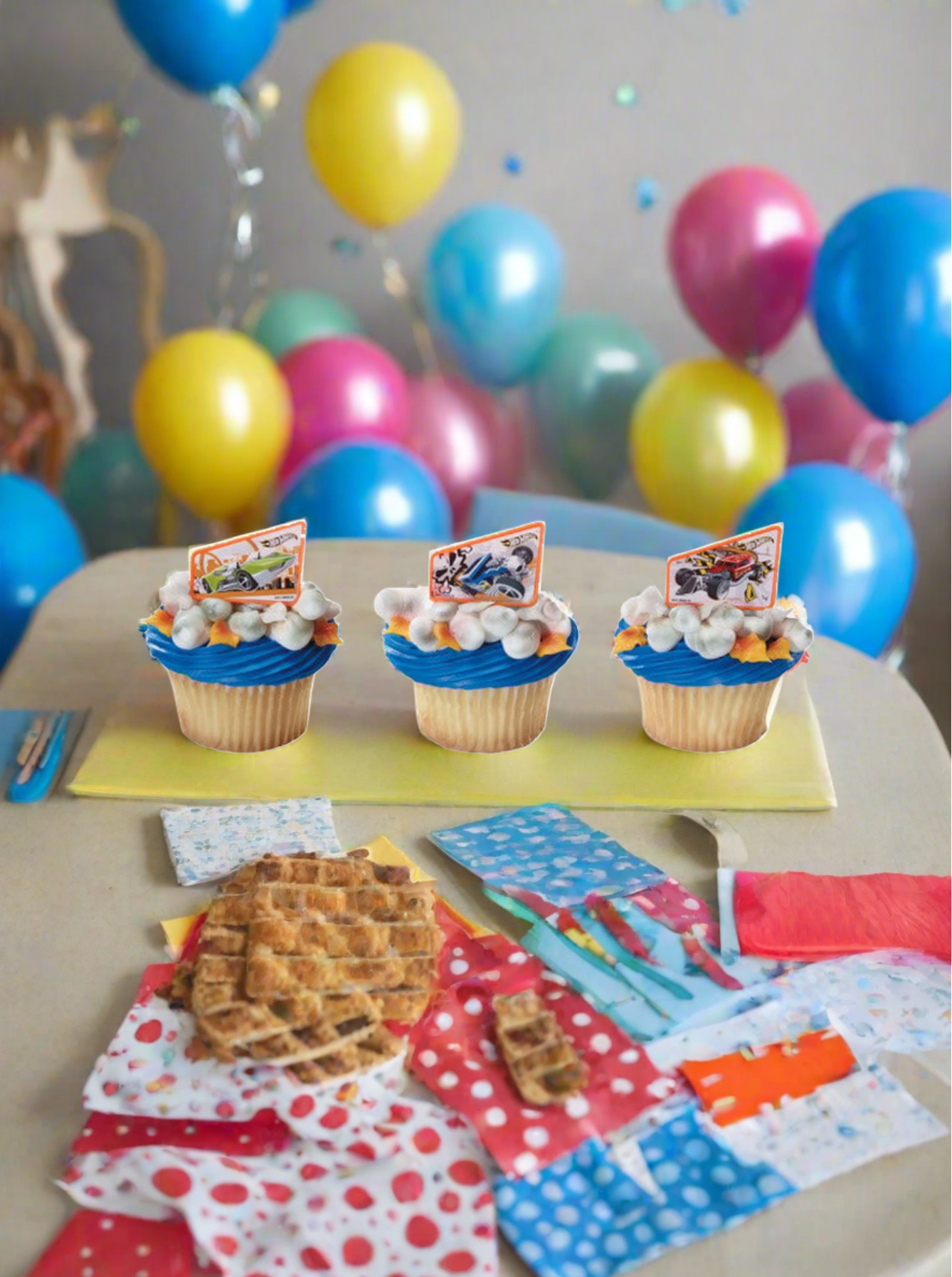 Hot Wheels Vrooom Ring Cupcakes - (Pack of 6)