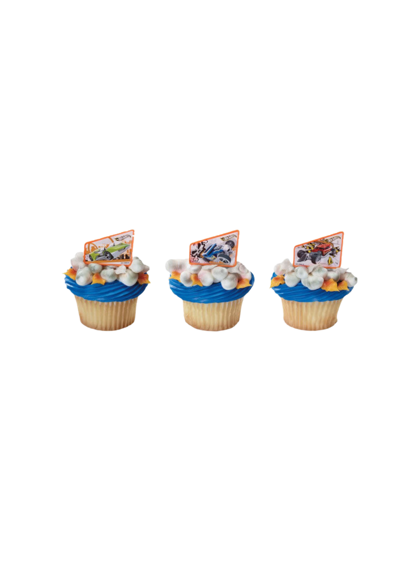 Hot Wheels Vrooom Ring Cupcakes - (Pack of 6)