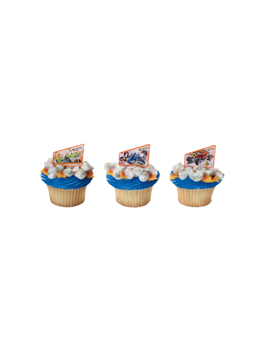 Hot Wheels Vrooom Ring Cupcakes - (Pack of 6)