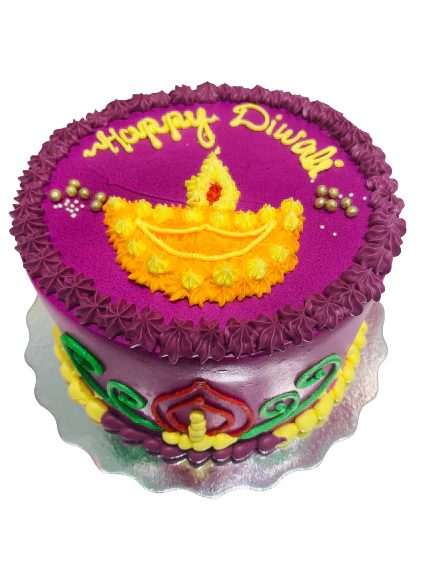 Purple Deepawali Cake