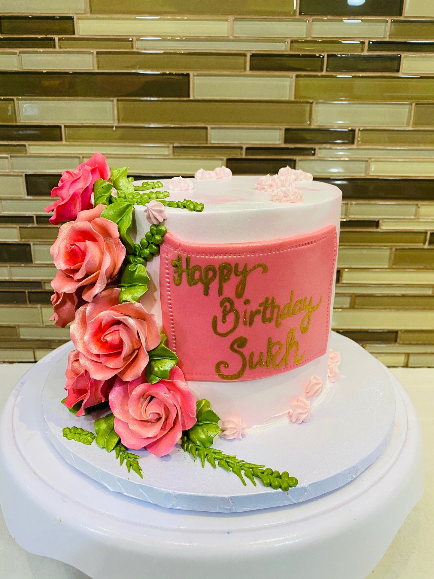 Rosy Pink Cream Cake