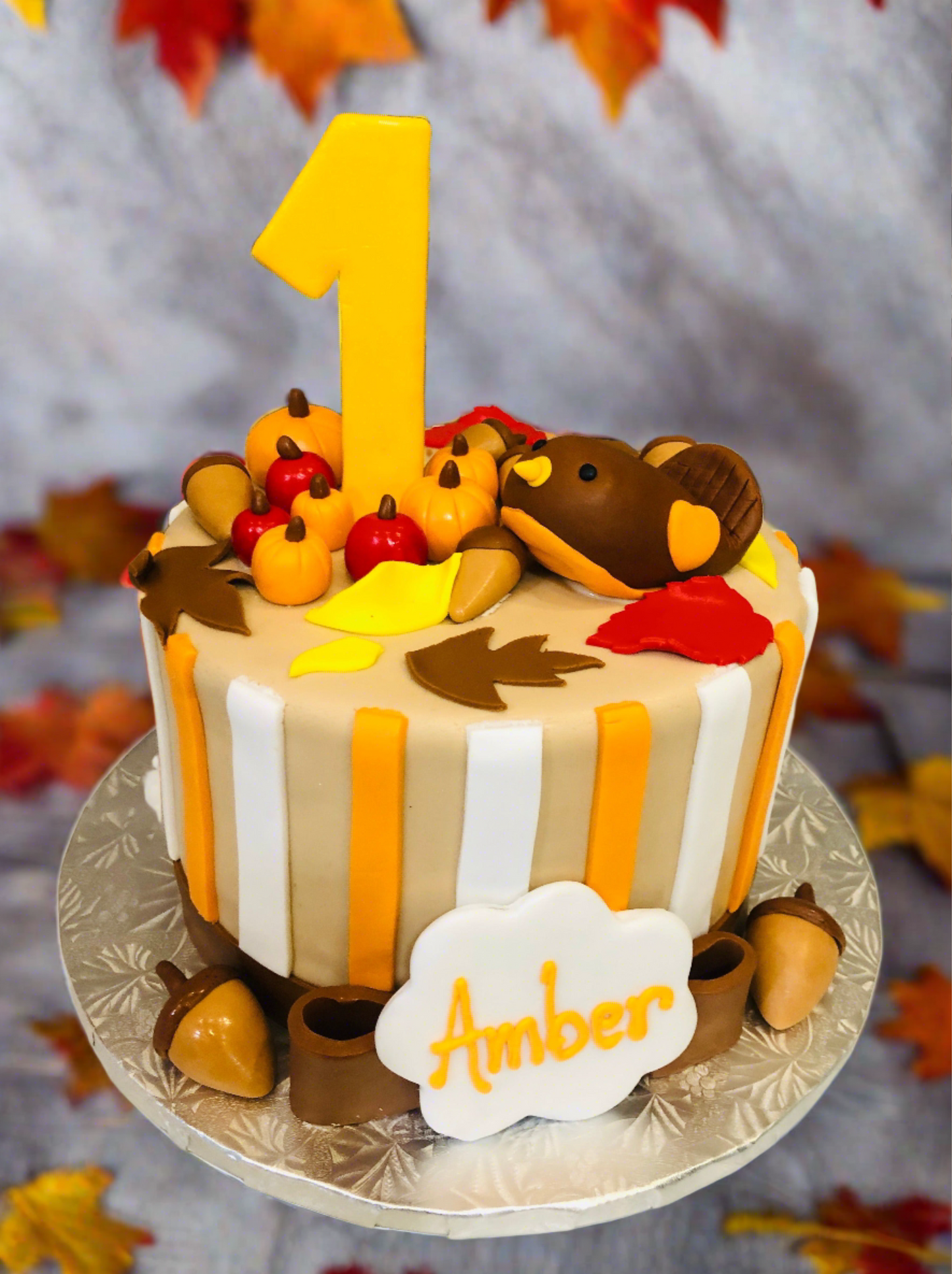 Autumn First Birthday Cake