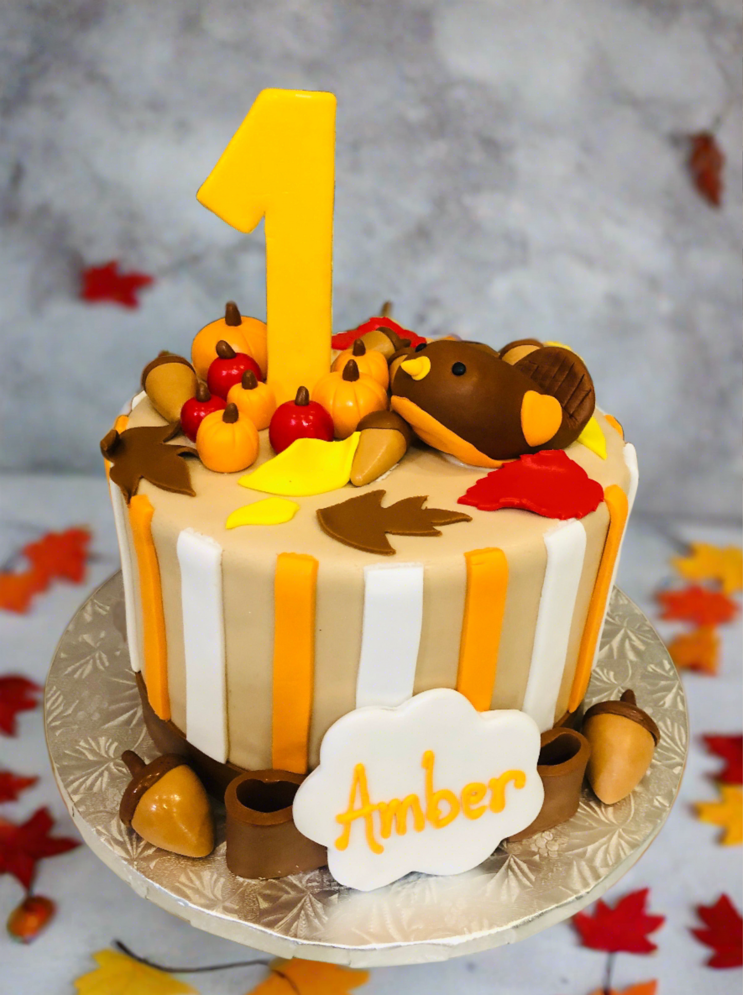 Autumn First Birthday Cake