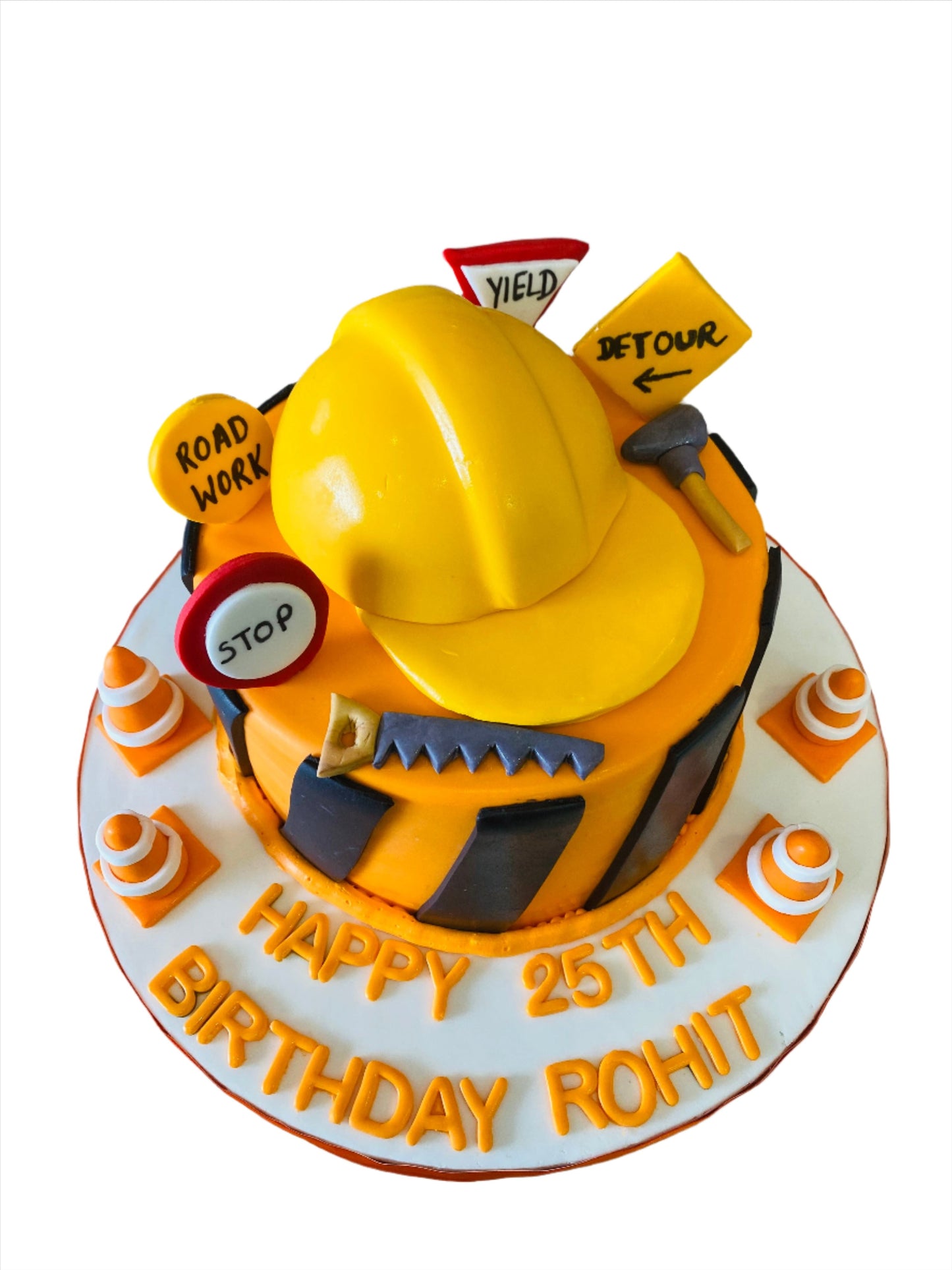 Construction Theme Fondant Cake