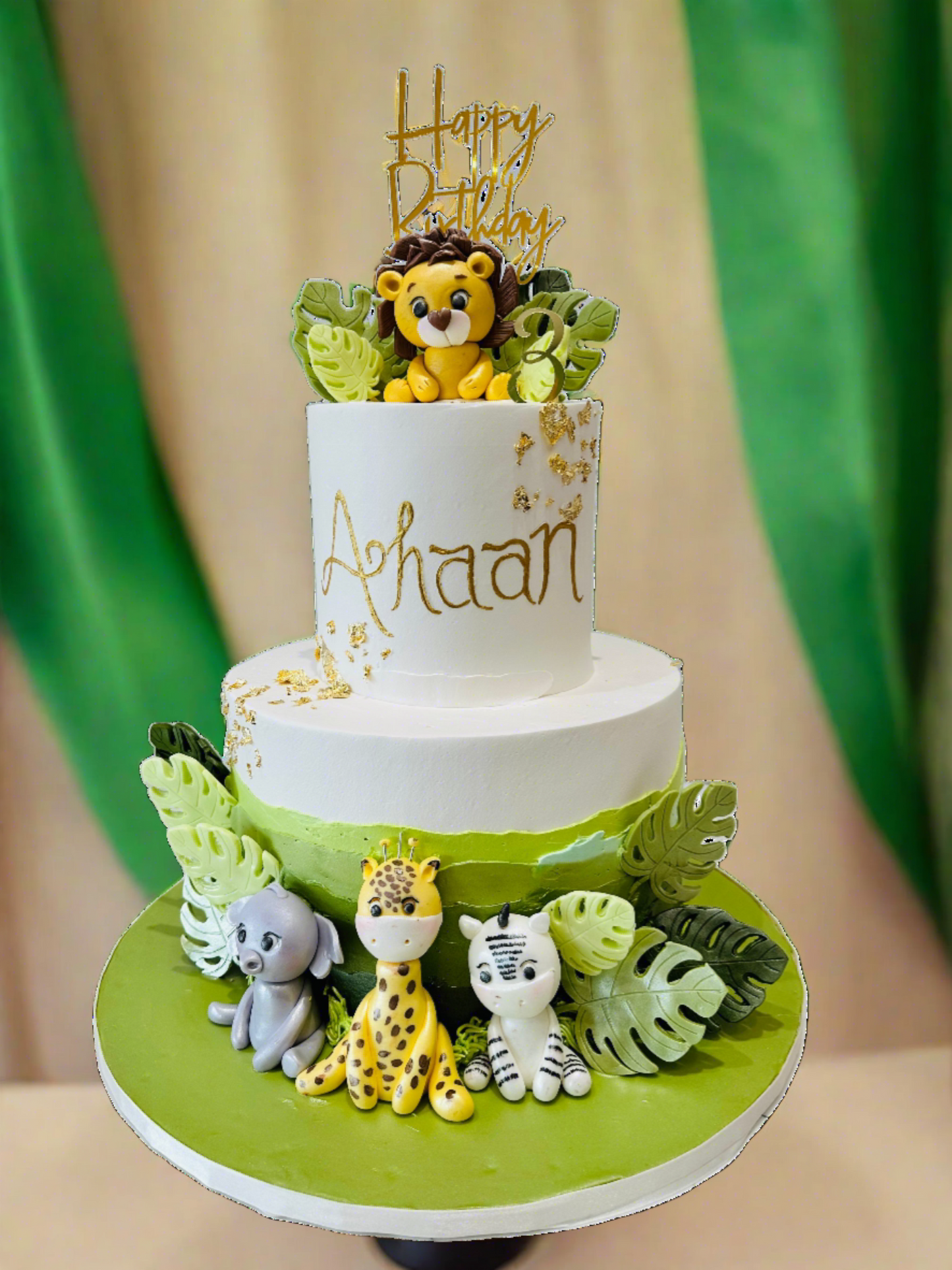 Ahaan Jungle Safari Cream Tiered Cake