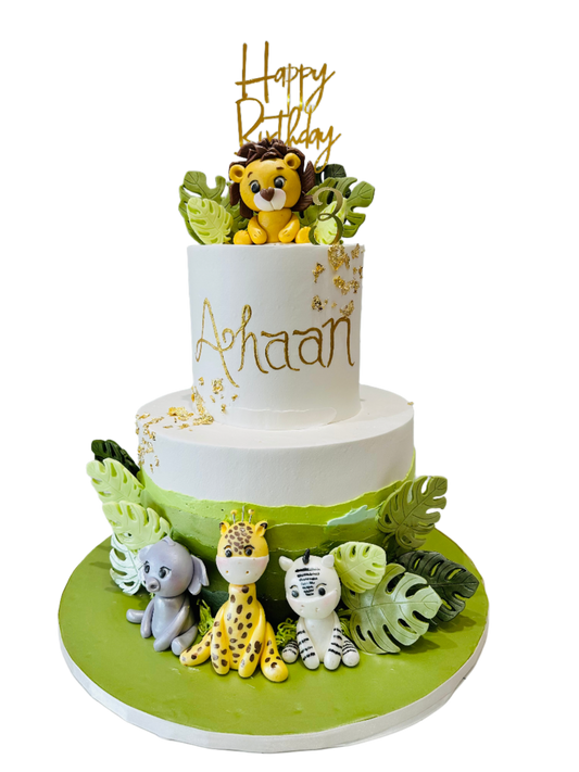 Ahaan Jungle Safari Cream Tiered Cake