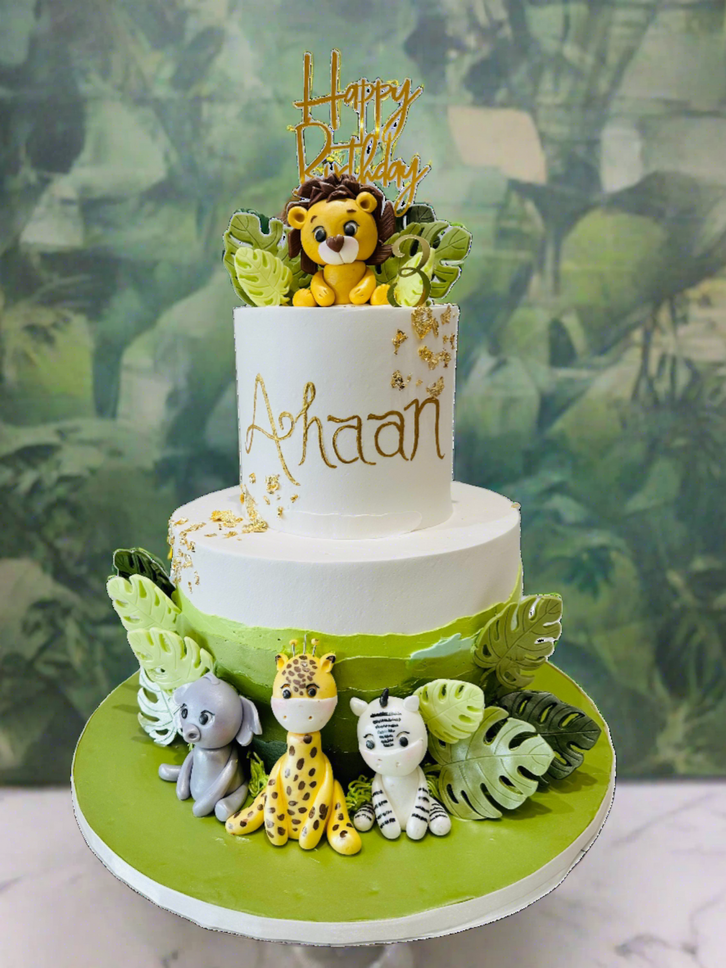Ahaan Jungle Safari Cream Tiered Cake