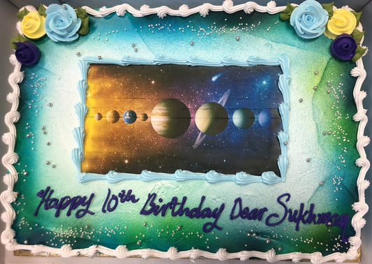 SOLAR SYSTEM PHOTO CAKE - Rashmi's Bakery