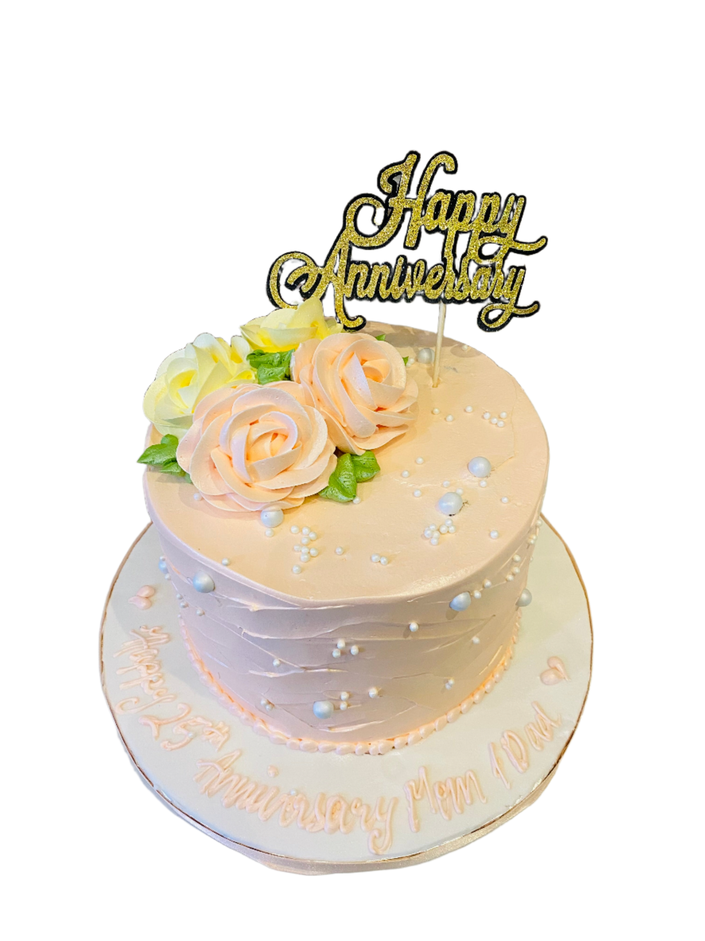 Peach Anniversary Cream Cake