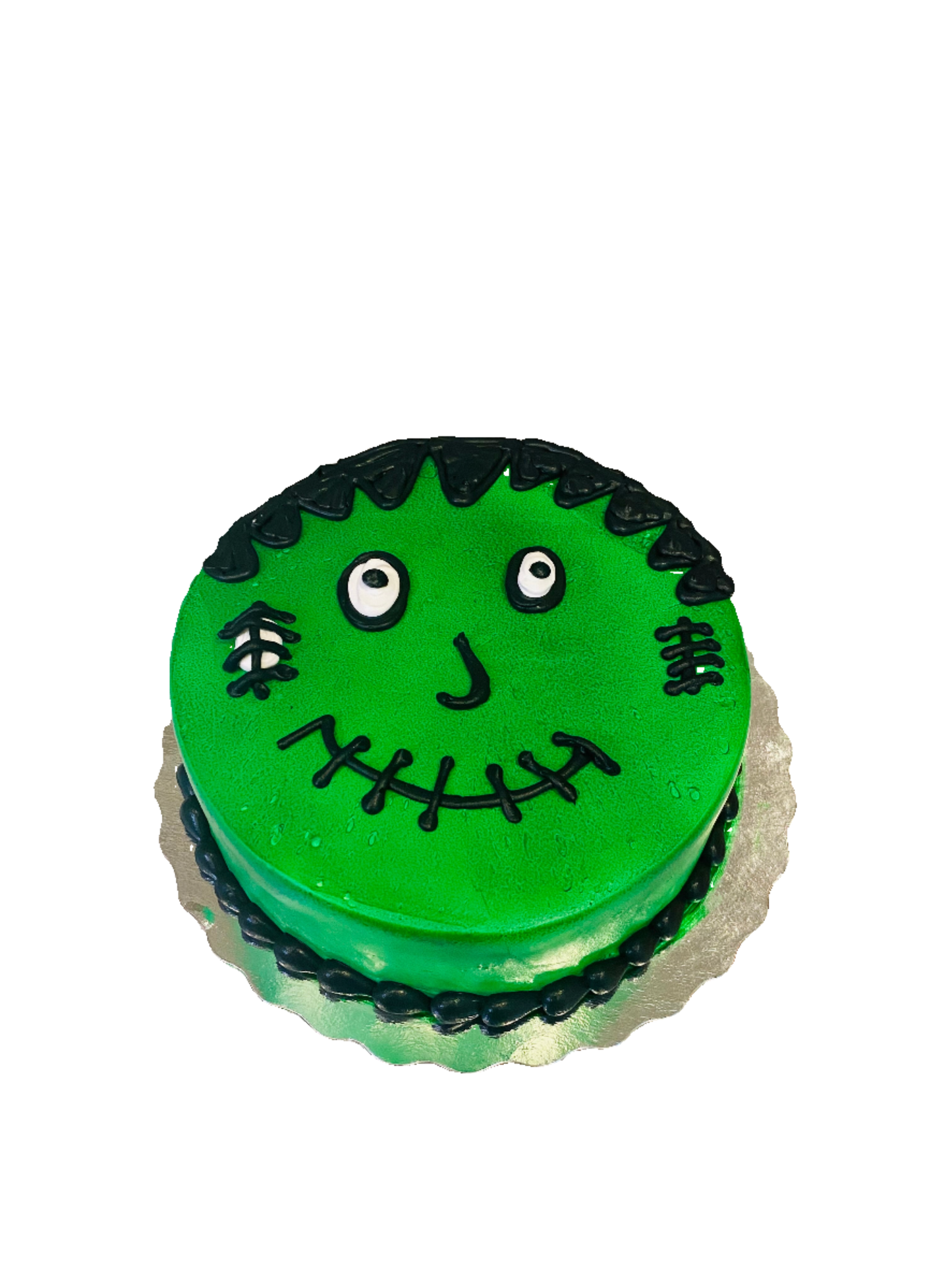 Green Halloween Monster Cake