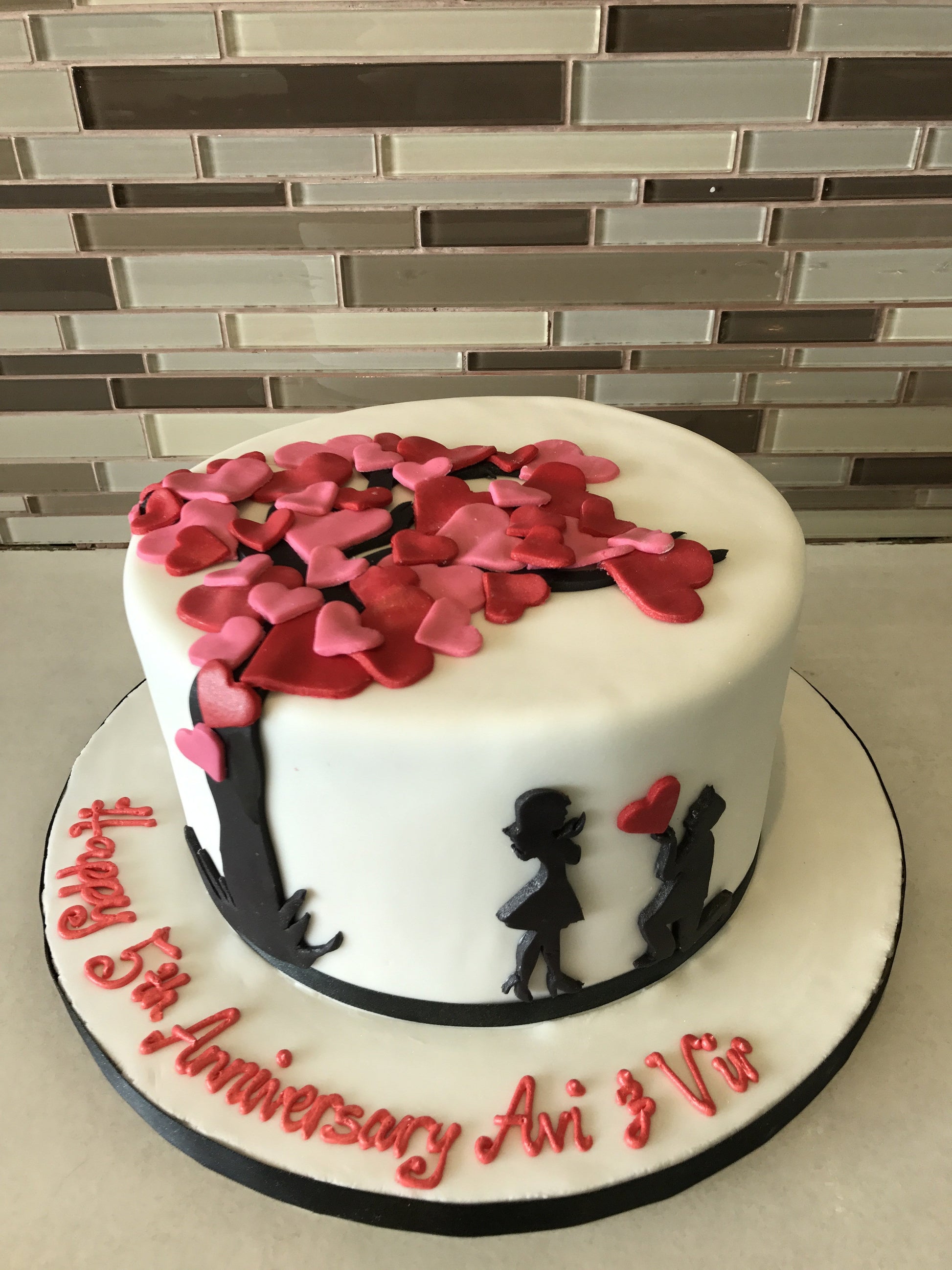 Tree of Hearts Fondant Cake - Rashmi's Bakery
