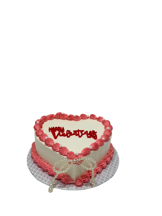 Pearly Bow Cream Cake