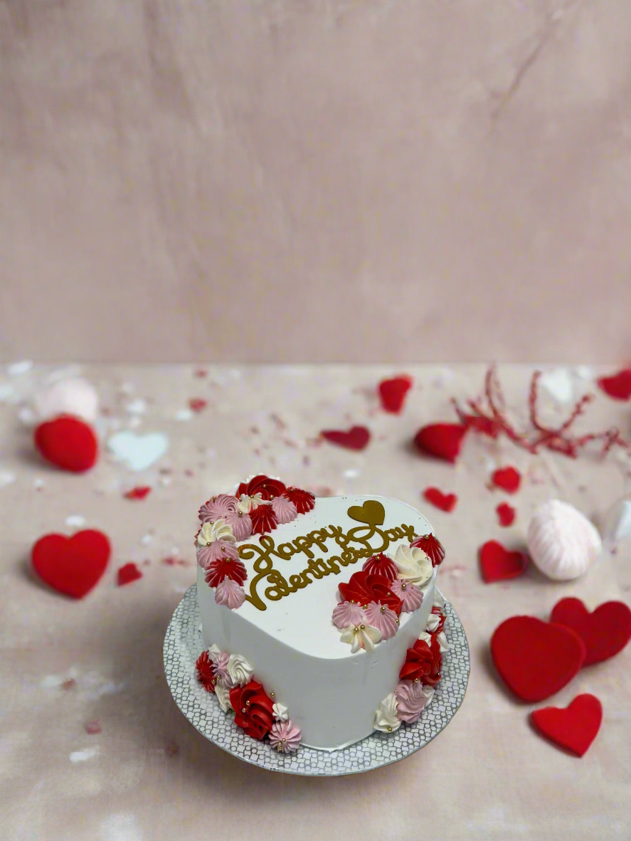 Valentine Heart Cream Cake