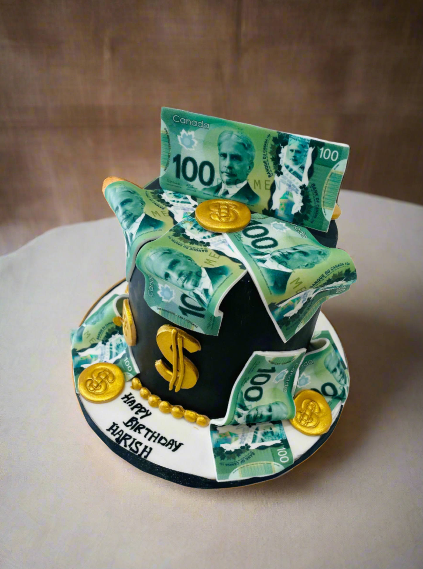 Dollar Bills Fondant Cake