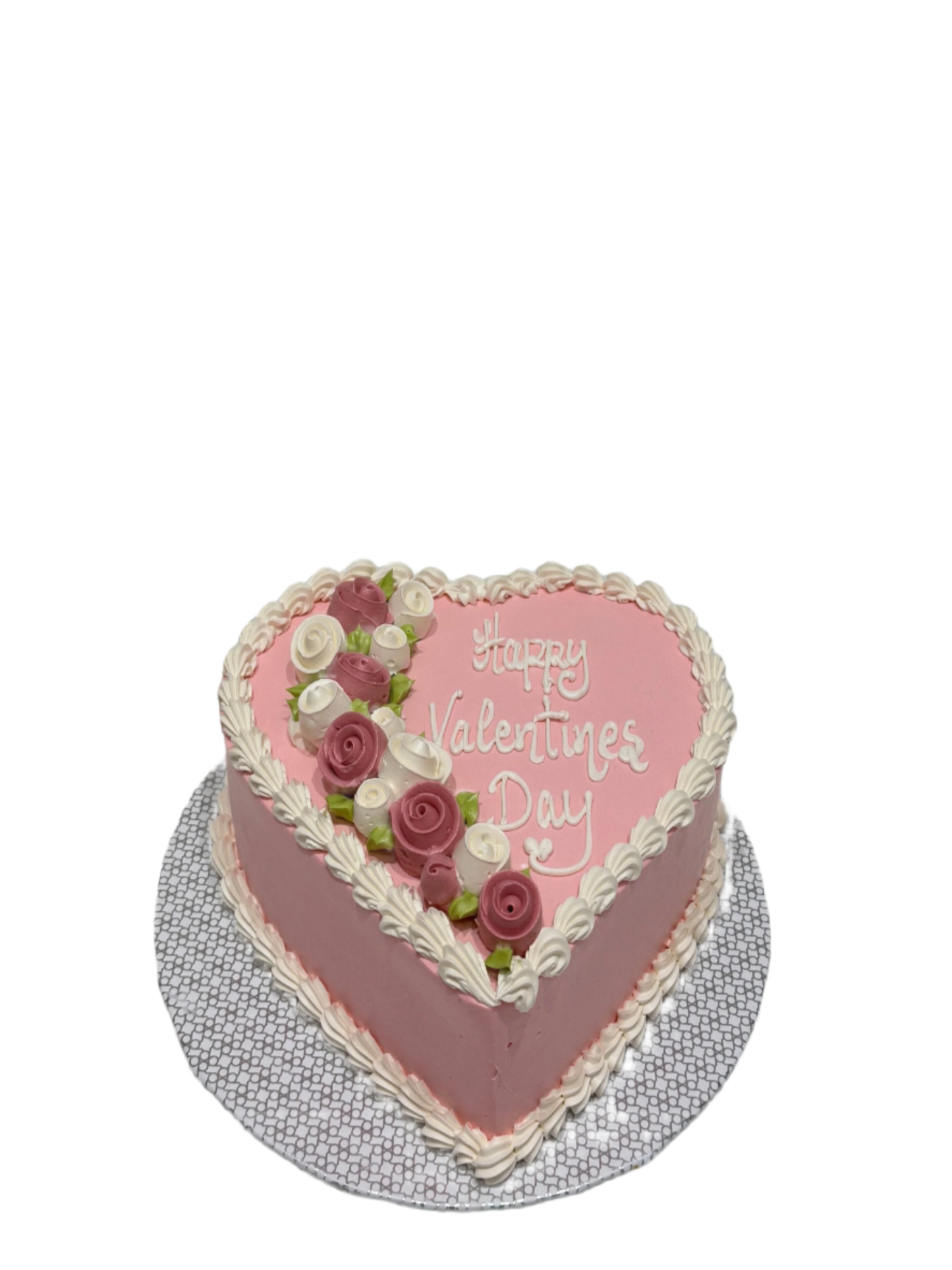 Pink Heart Valentines Cake