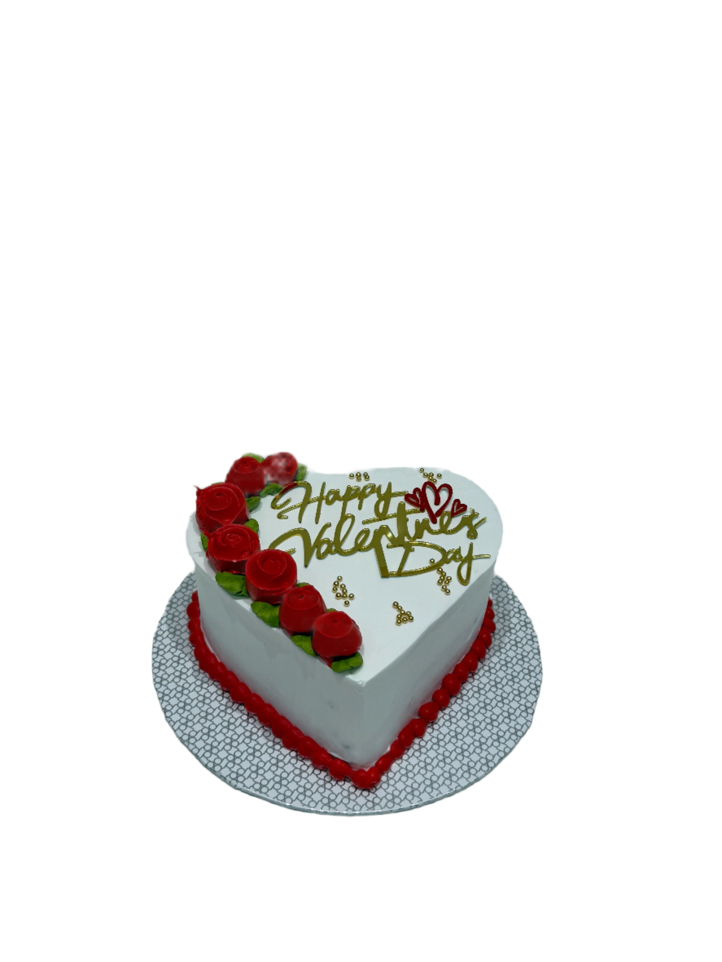 Red flower Valentines Cake