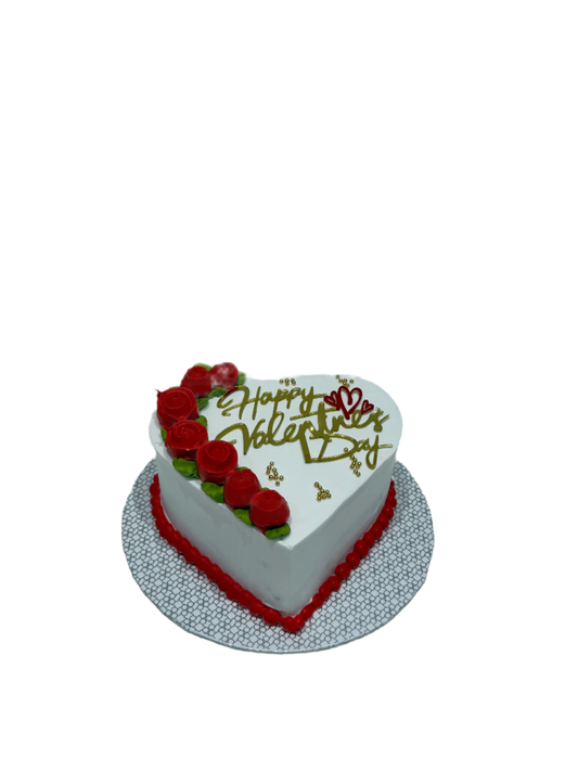 Red flower Valentines Cake