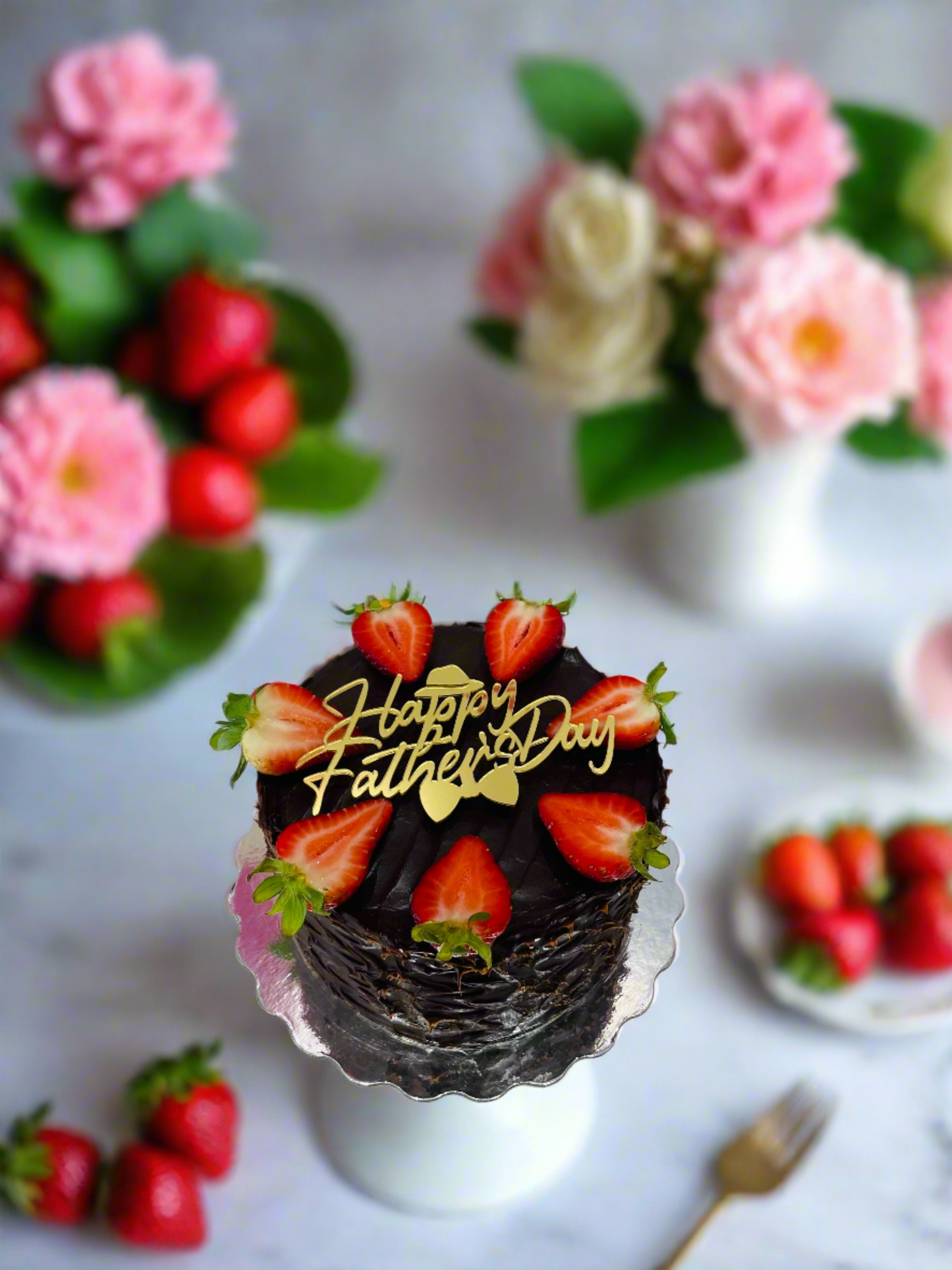 Strawberry Chocolate Fathers Day Cake